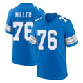 D.Lions #76 Blake Miller Player Blue Alternate Home Game Ndoa Stitched Jerseys