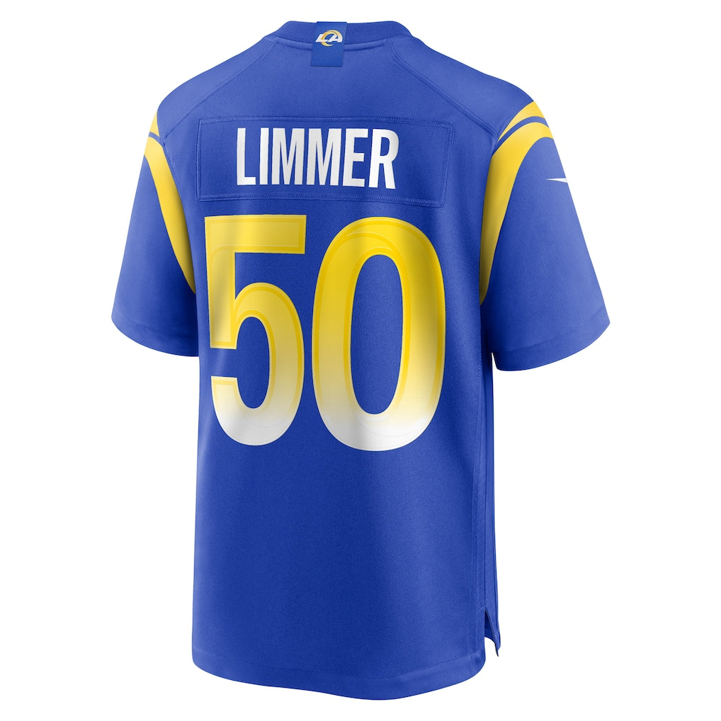 Ndoa LA.Rams #50 Beaux Limmer Royal Team Game Jersey