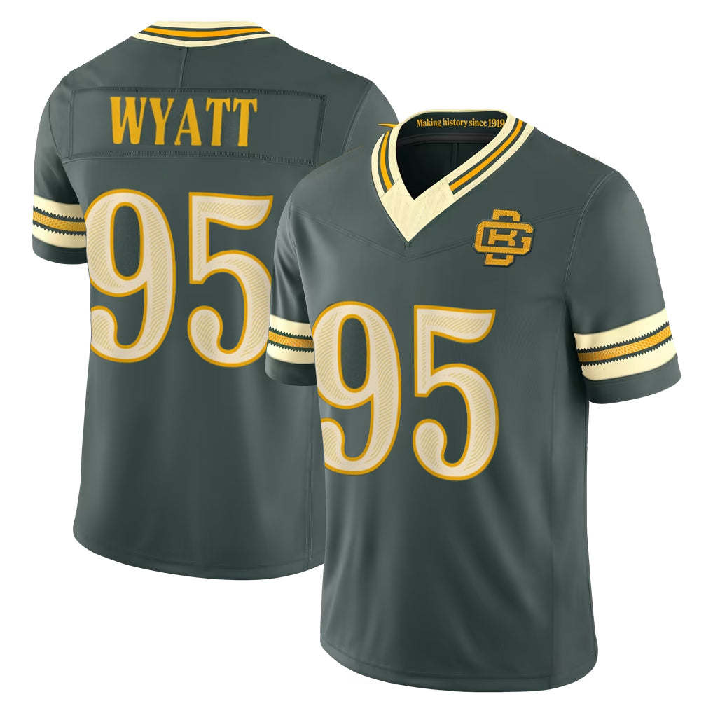 GB.Packers #95 Devonte Wyatt Player Green Limited 2026 Rivalries Collection Home Game Edoa Stitched Jerseys