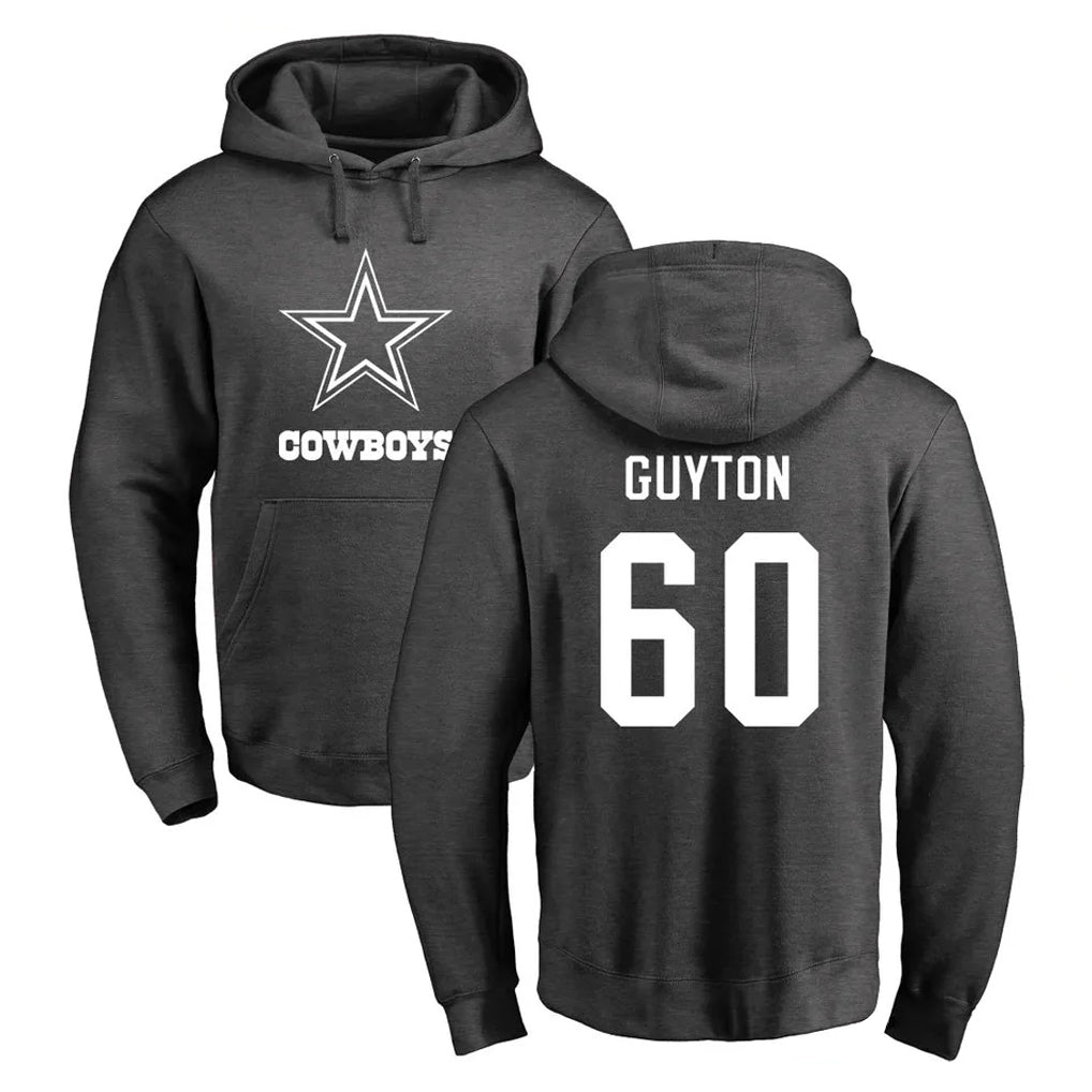 D.Cowboys #60 Tyler Guyton Player Ash One Color Pullover Hoodie Limited Ndoa Stitched Jerseys