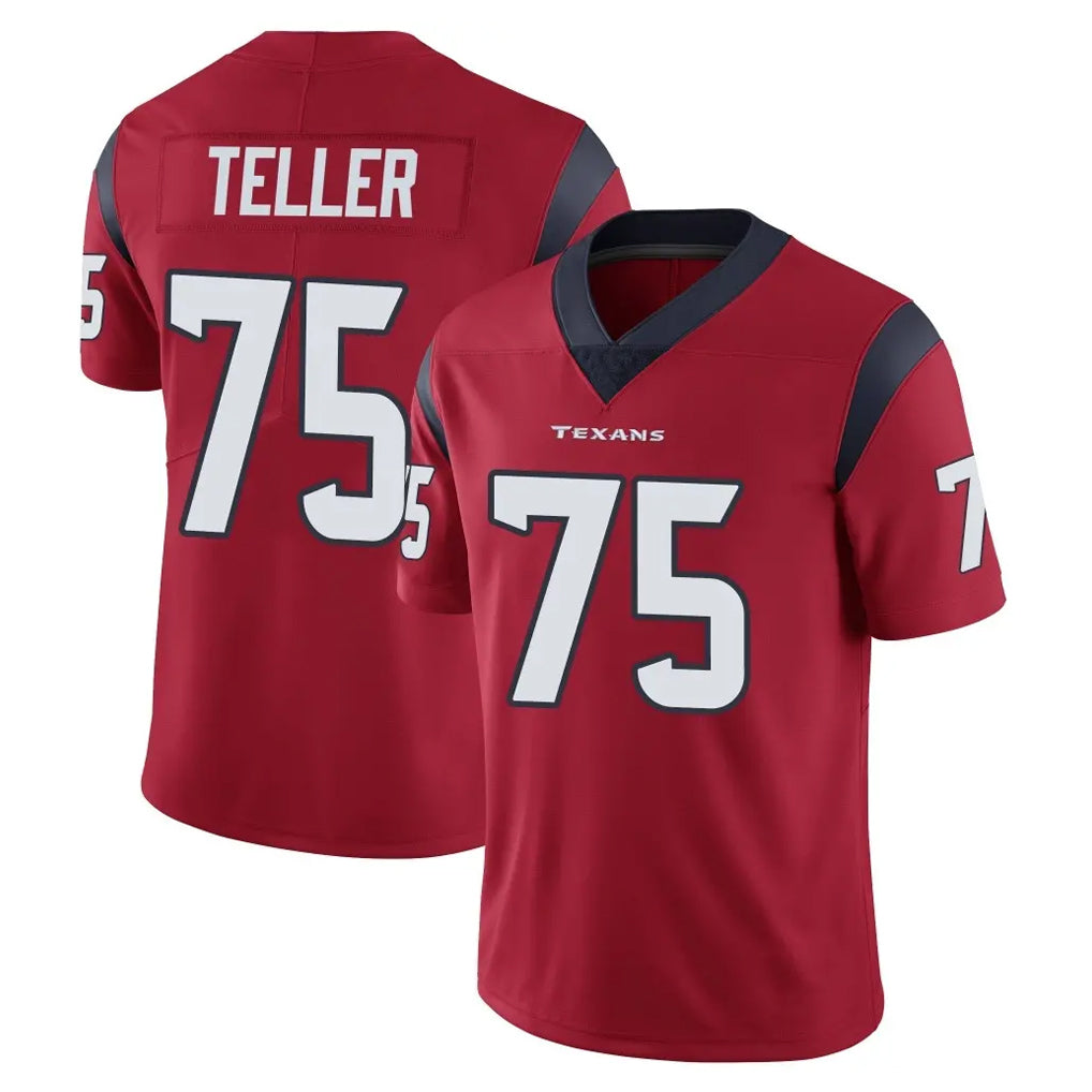 H.Texans #75 Wyatt Teller Player Red Limited Vapor Untouchable Home Game Ndoa Stitched Jerseys