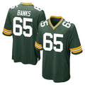 GB.Packers #65 Aaron Banks Player Green Home Game Ndoa Stitched Jerseys
