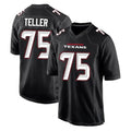 H.Texans #75 Wyatt Teller Player Carbon Black Fashion Home Game Ndoa Stitched Jerseys