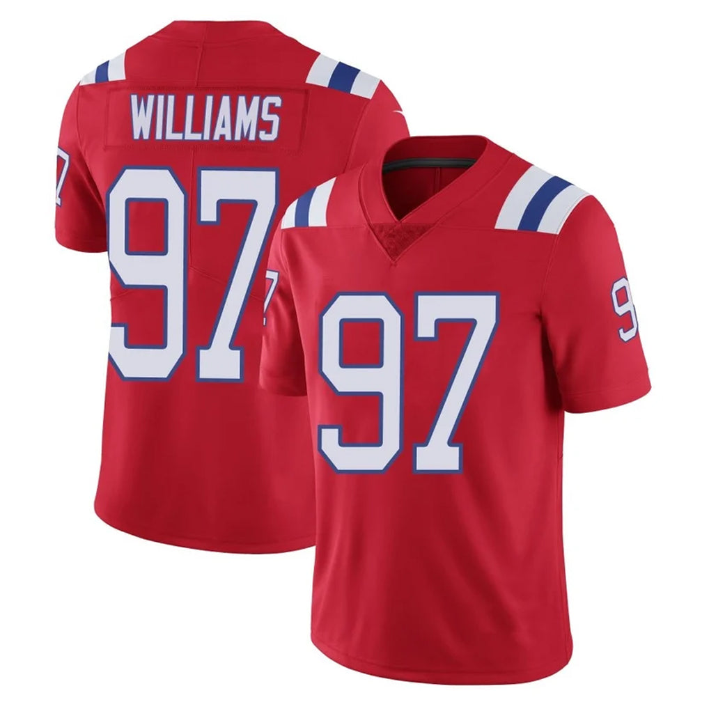 NE.Patriots #97 Milton Williams Player Red Vapor Untouchable Home Game Ndoa Stitched Jerseys