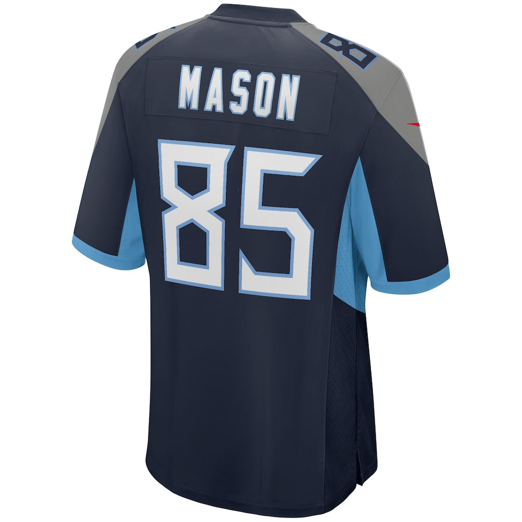 Ndoa T.Titans #85 Derrick Mason Navy Game Retired Player Jersey
