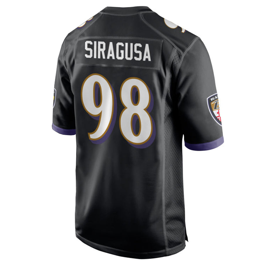 B.Ravens #98 Tony Siragusa Player Black Alternate Home Game Ndoa Stitched Jerseys
