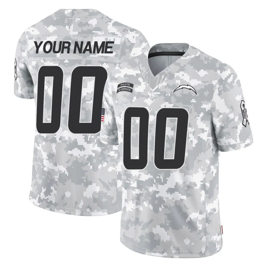Custom LA.Chargers Arctic Camo Salute To Service Limited Game Any Name & Numbers Ndoa Stitched Jerseys