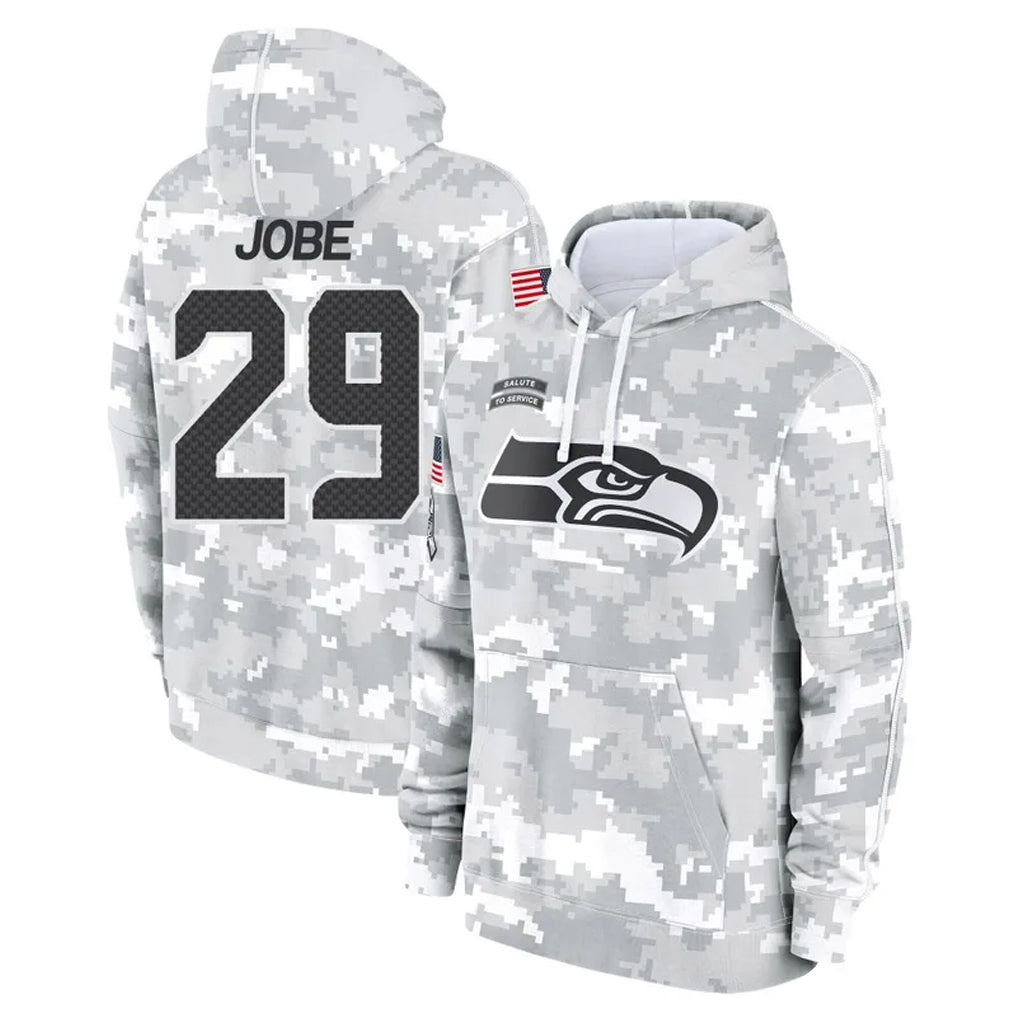 S.Seahawks #29 Josh Jobe Player Arctic Camo Limited Salute to Service Pullover Hoodies Game Ndoa Stitched Jerseys