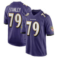 B.Ravens #79 Ronnie Stanley Player Purple Game Home Ndoa Stitched Jerseys