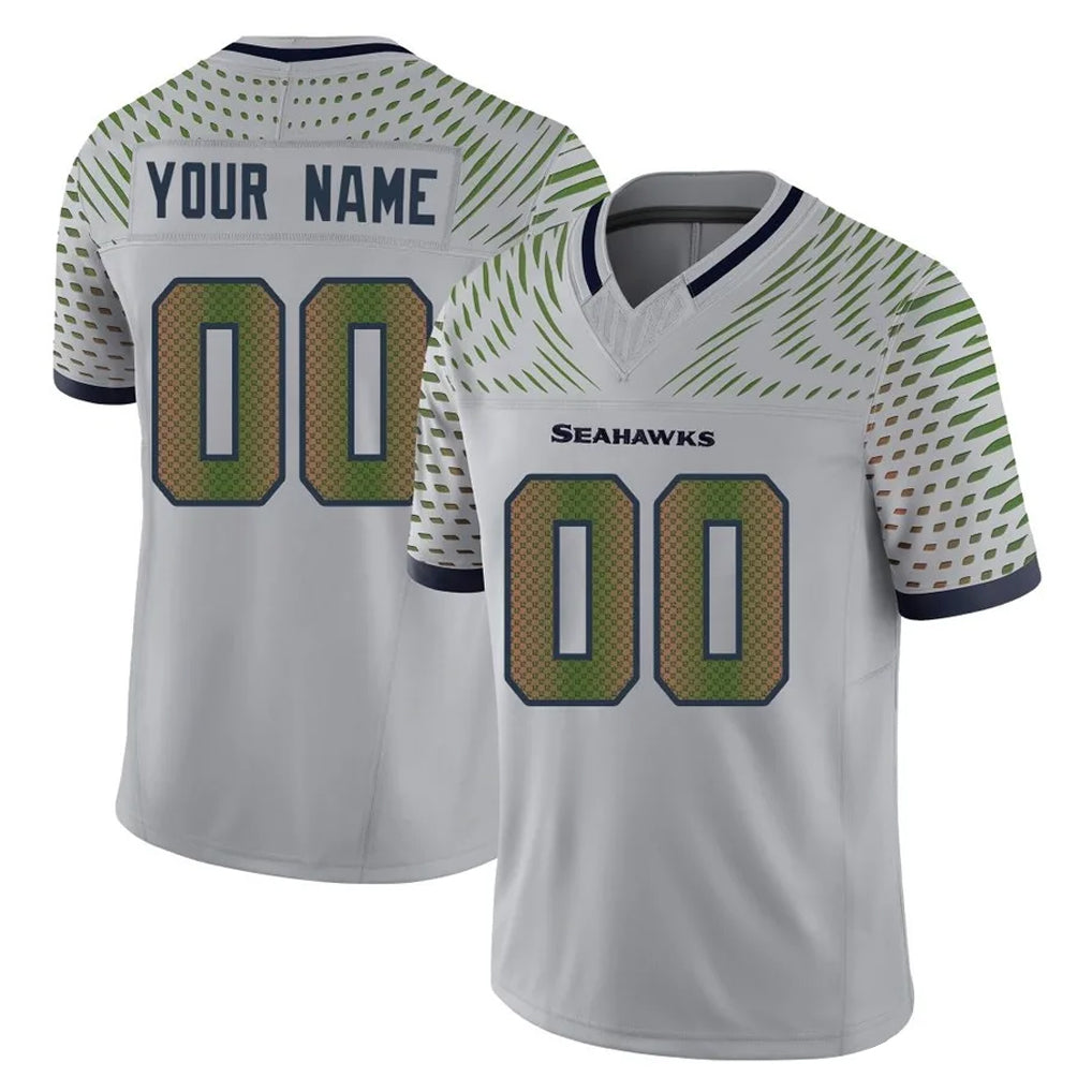 Custom S.Seahawks Grey Limited 2025 Rivalries Collection Home Game Any Name & Numbers Ndoa Stitched Jerseys