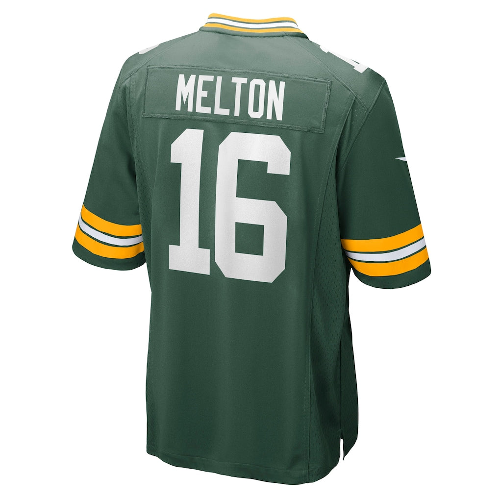 Ndoa GB.Packers #16 Bo Melton Green Team Game Jersey
