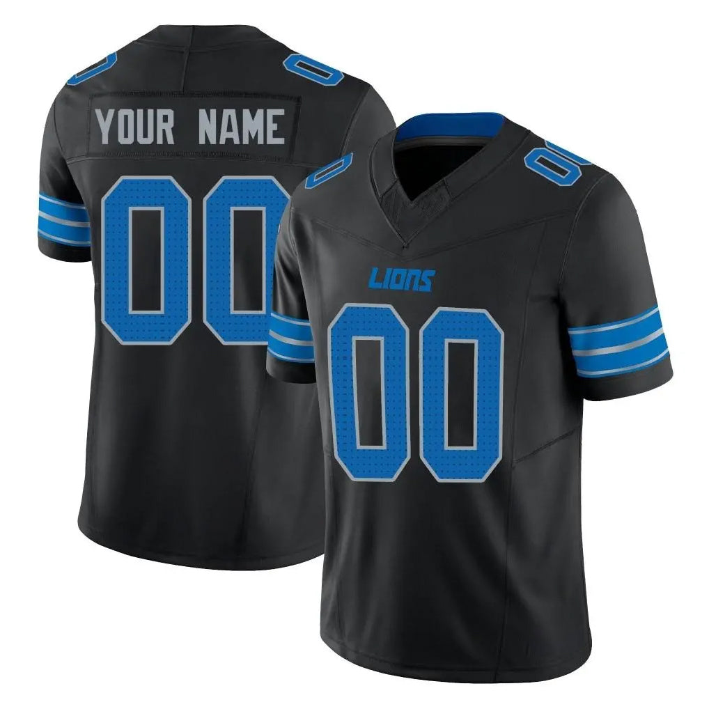 Custom D.Lions Black Alternate Vapor F.U.S.E. Limited Home Game Any Name & Numbers Ndoa Stitched Jerseys