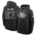 SF.49ers #27 Ji'Ayir Brown Player 2026 Black Logo Pullover Hoodies Limited Game Ndoa Stitched Jerseys