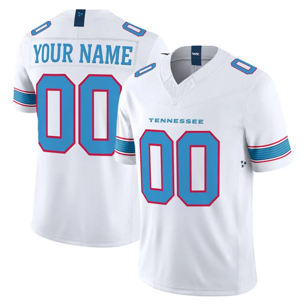 Custom T.Titans White Limited Vapor F.U.S.E. Home Game Any Name & Numbers Ndoa Stitched Jerseys