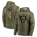 C.Bears #4 D'Andre Swift Player Olive Salute to Service Pullover Hoodies Home Game Ndoa Stitched Jerseys