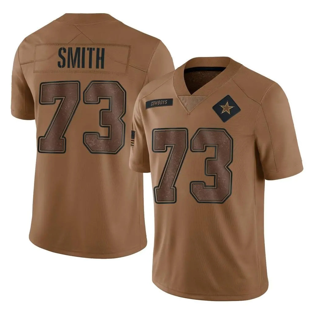 D.Cowboys #73 Tyler Smith Player Brown Salute to Service Limited Home Game Ndoa Stitched Jerseys