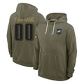 Custom P.Eagles Olive Salute to Service Pullover Hoodies Limited Any Name & Numbers Ndoa Stitched Jerseys