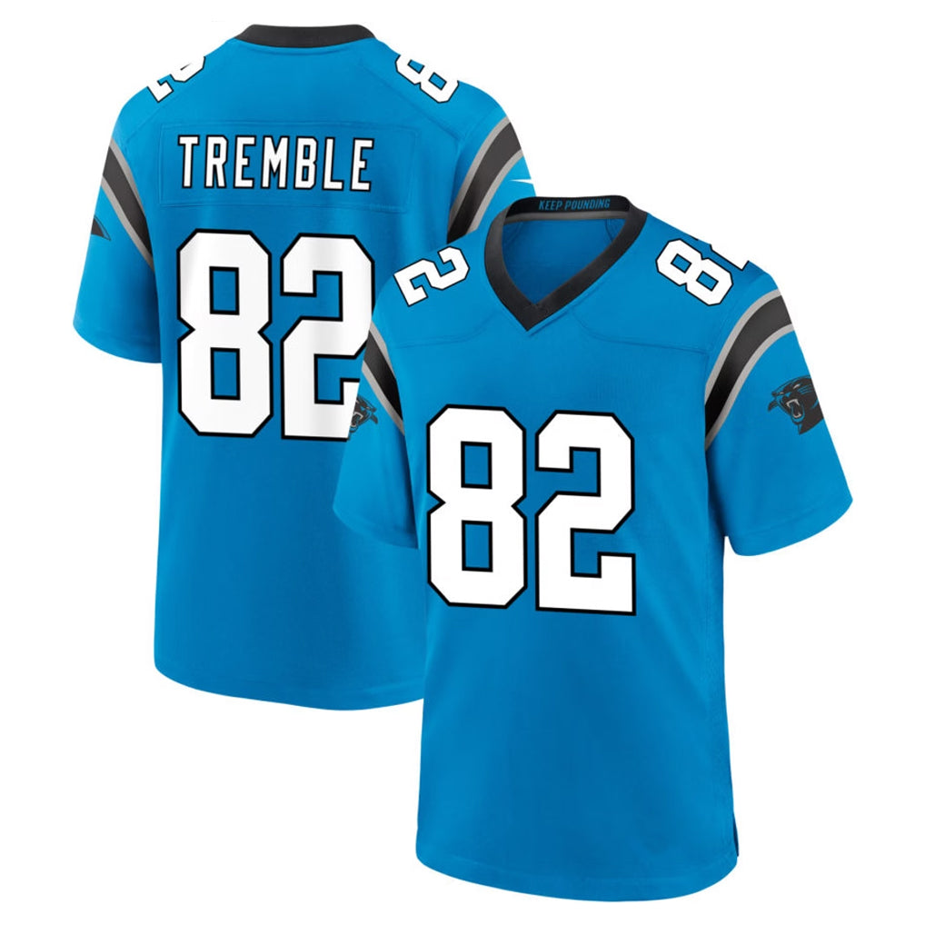 C.Panthers #82 Tommy Tremble Player Blue Home Game Ndoa Stitched Jerseys