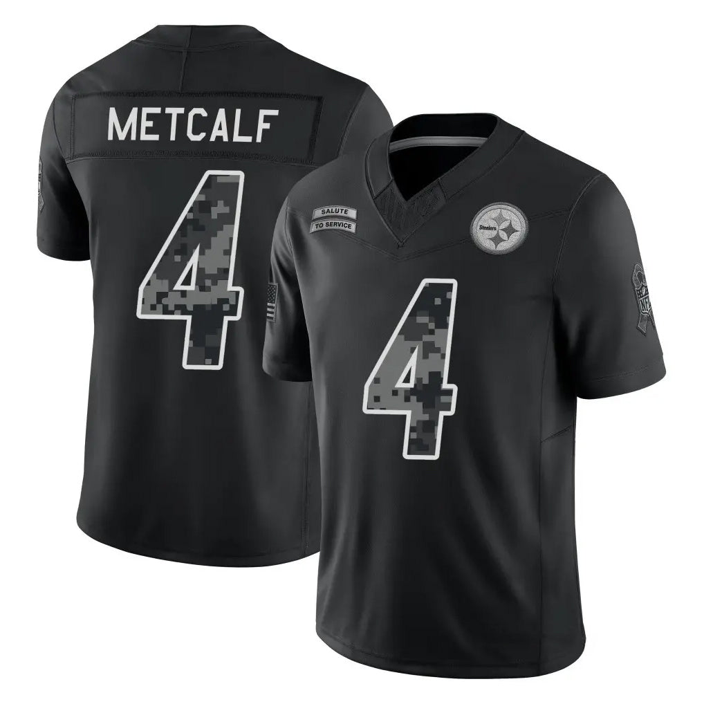 P.Steelers #4 DK Metcalf Player Black Limited 2026 Salute to Service Home Game Ndoa Stitched Jerseys