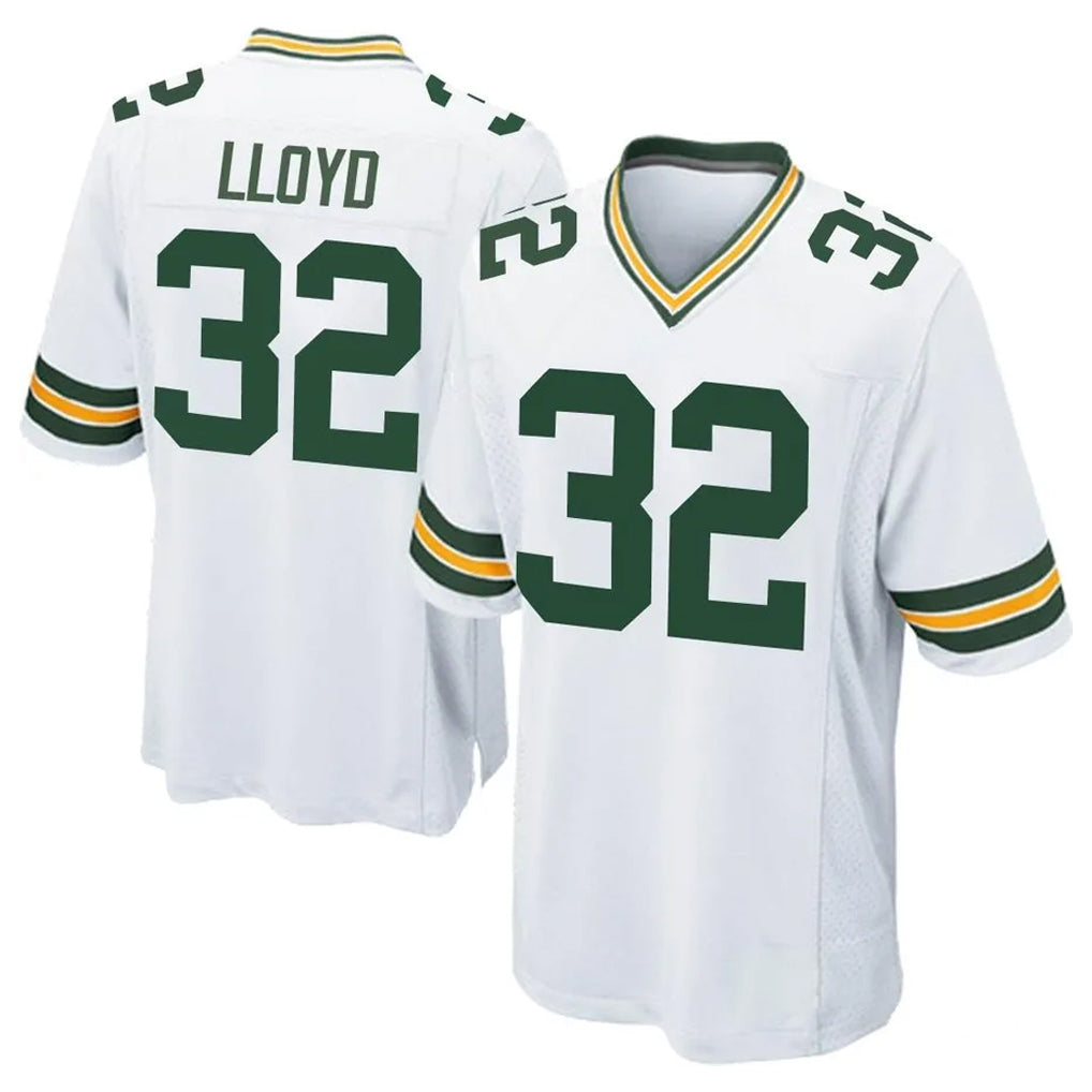 GB.Packers #32 MarShawn Lloyd Player White Home Game Ndoa Stitched Jerseys