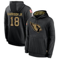 A.Cardinals #18 Marvin Harrison Jr. Player Black Salute to Service Hoodies Ndoa Stitched Jerseys