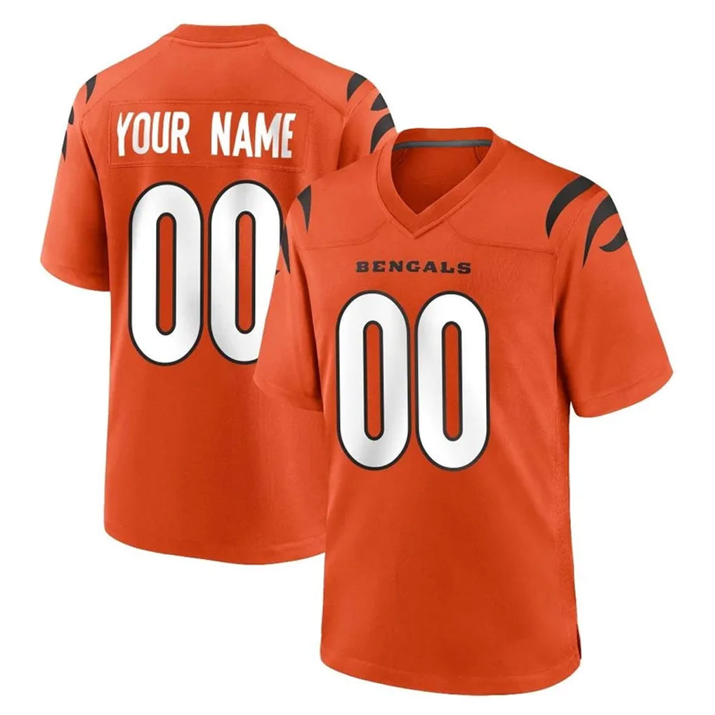Custom C.Bengals Orange Home Game Any Name & Numbers Ndoa Stitched Jerseys