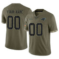 Custom C.Panthers Olive Salute to Service Game Any Name & Numbers Ndoa Stitched Jerseys