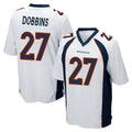 D.Broncos #27 J.K. Dobbins Player White Game Ndoa Stitched Jerseys