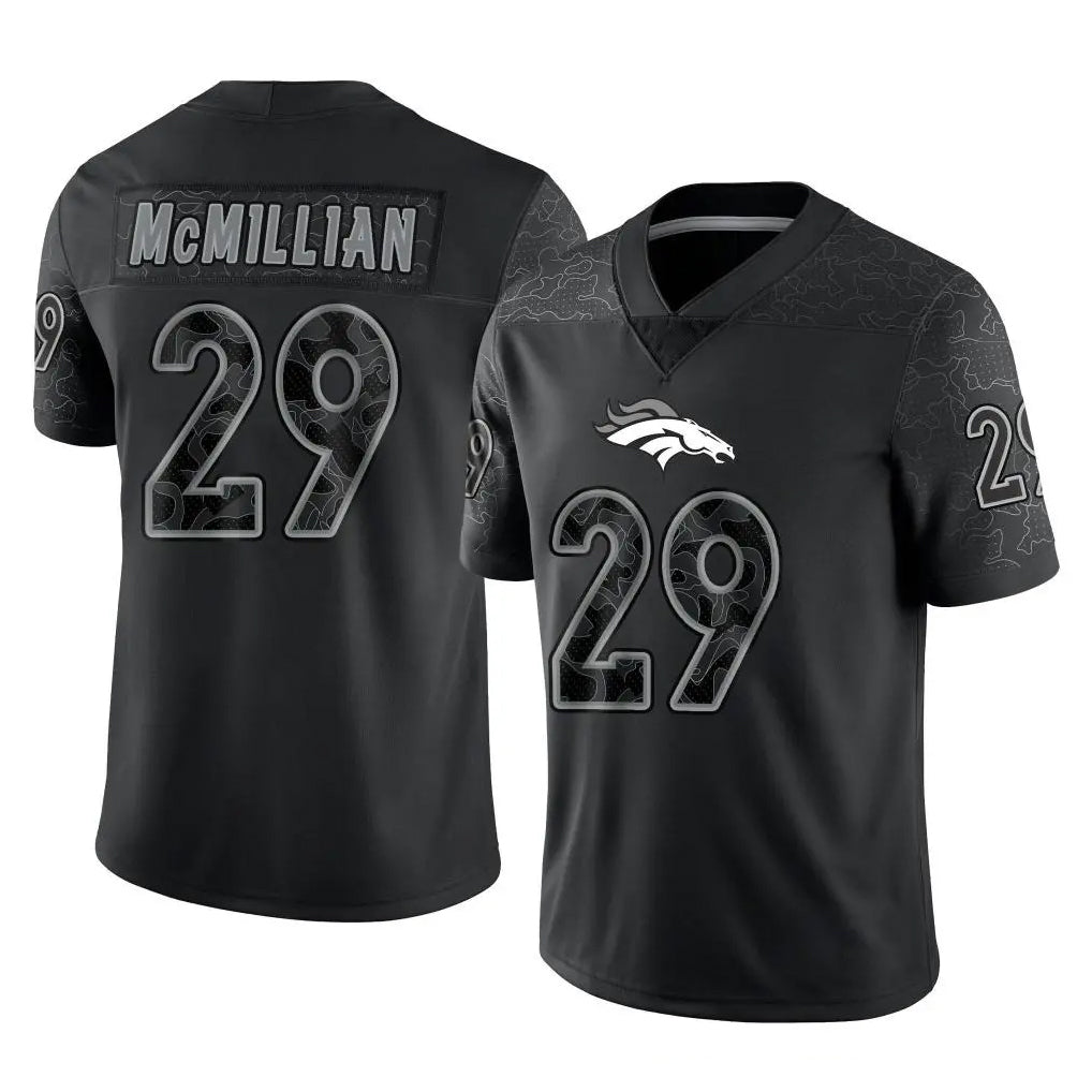 D.Broncos #29 Ja'Quan McMillian Player Black Reflective Limited Ndoa Stitched Jerseys