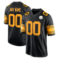 Custom P.Steelers Black Color Rush Home Game Any Name & Numbers Ndoa Stitched Jerseys