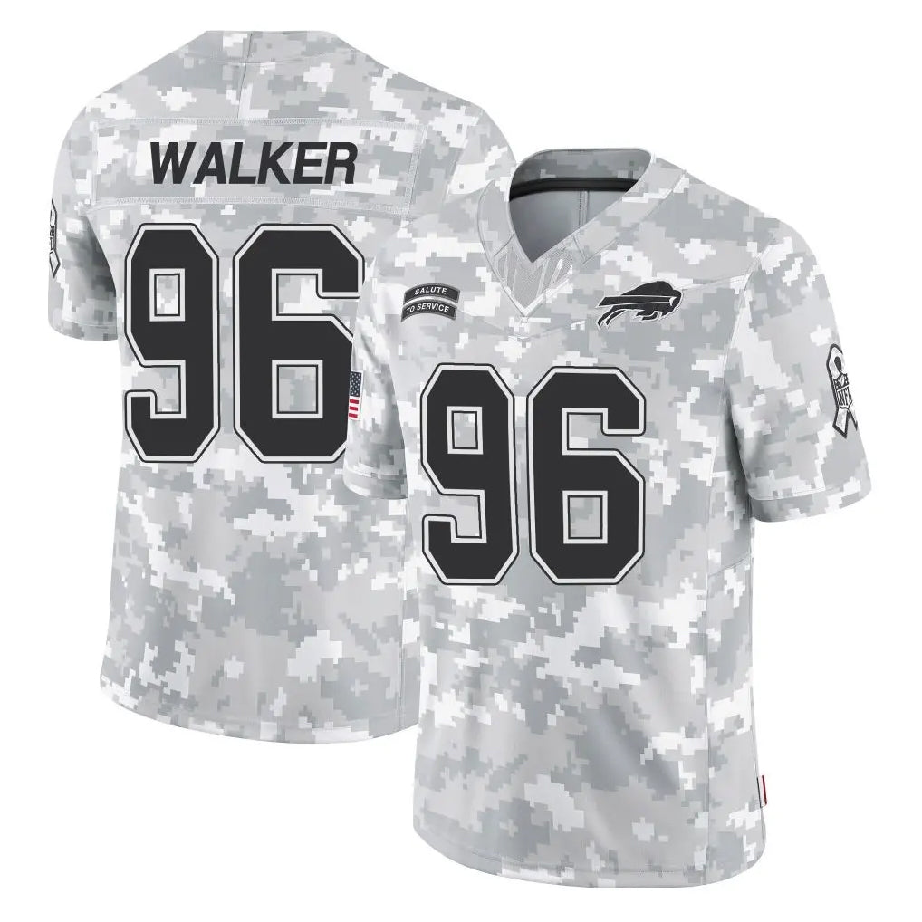 B.Bills #96 Deone Walker Player Arctic Camo Salute to Service Limited Game Ndoa Stitched Jerseys