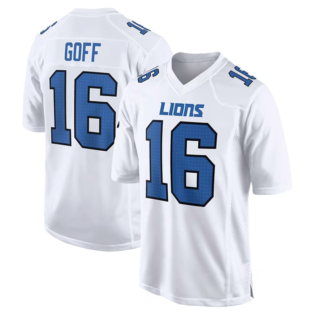 D.Lions #16 Jared Goff Player White Fashion Home Game Ndoa Stitched Jerseys