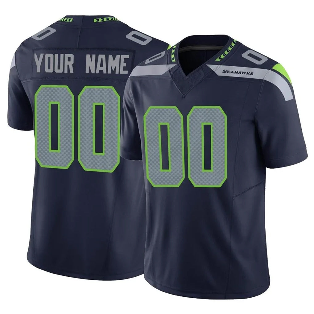Custom S.Seahawks Navy Limited Vapor F.U.S.E. Home Game Any Name & Numbers Ndoa Stitched Jerseys