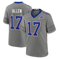 B.Bills #17 Josh Allen Player Gray Nickel City Home Game Stitched Jerseys