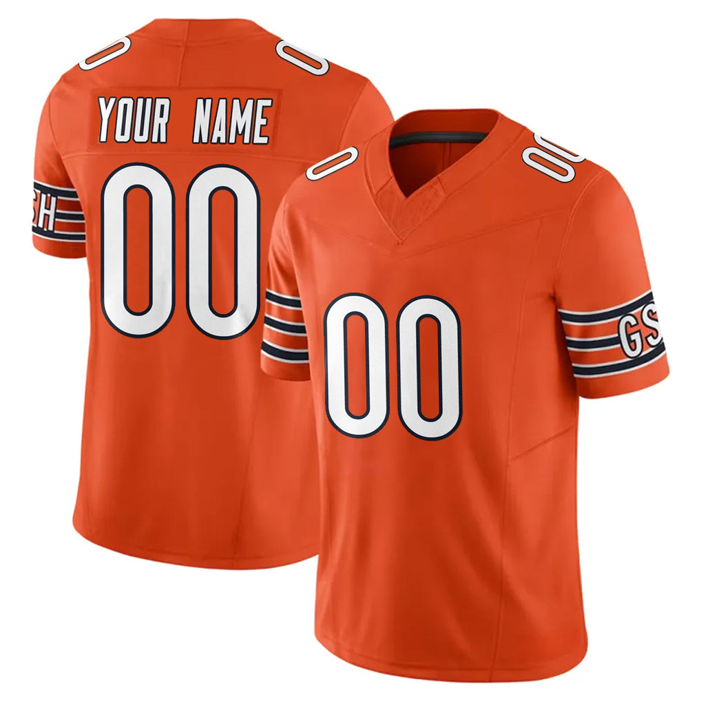 Custom C.Bears Orange Vapor F.U.S.E. Limited Home Game Any Name & Numbers Ndoa Stitched Jerseys