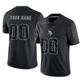 Custom M.Vikings Black Limited Reflective Home Game Any Name & Numbers Ndoa Stitched Jerseys