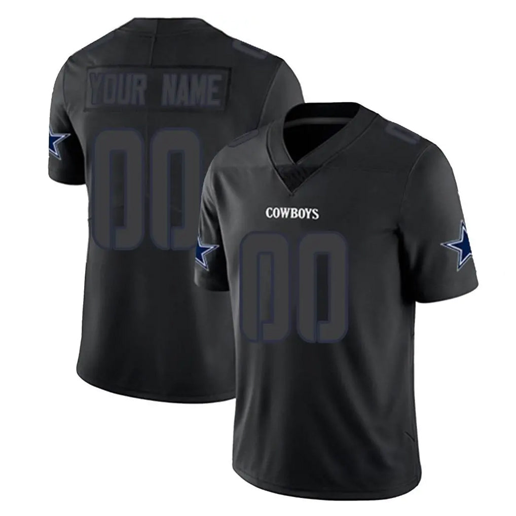 Custom D.Cowboys Black Impact Limited Home Game Any Name & Numbers Ndoa Stitched Jerseys