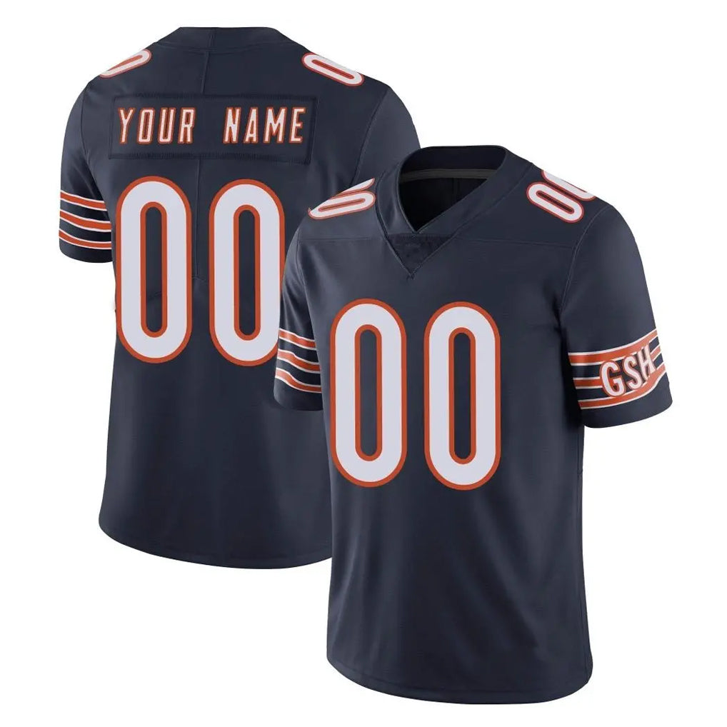 Custom C.Bears Navy Vapor Untouchable Limited Home Game Any Name & Numbers Ndoa Stitched Jerseys