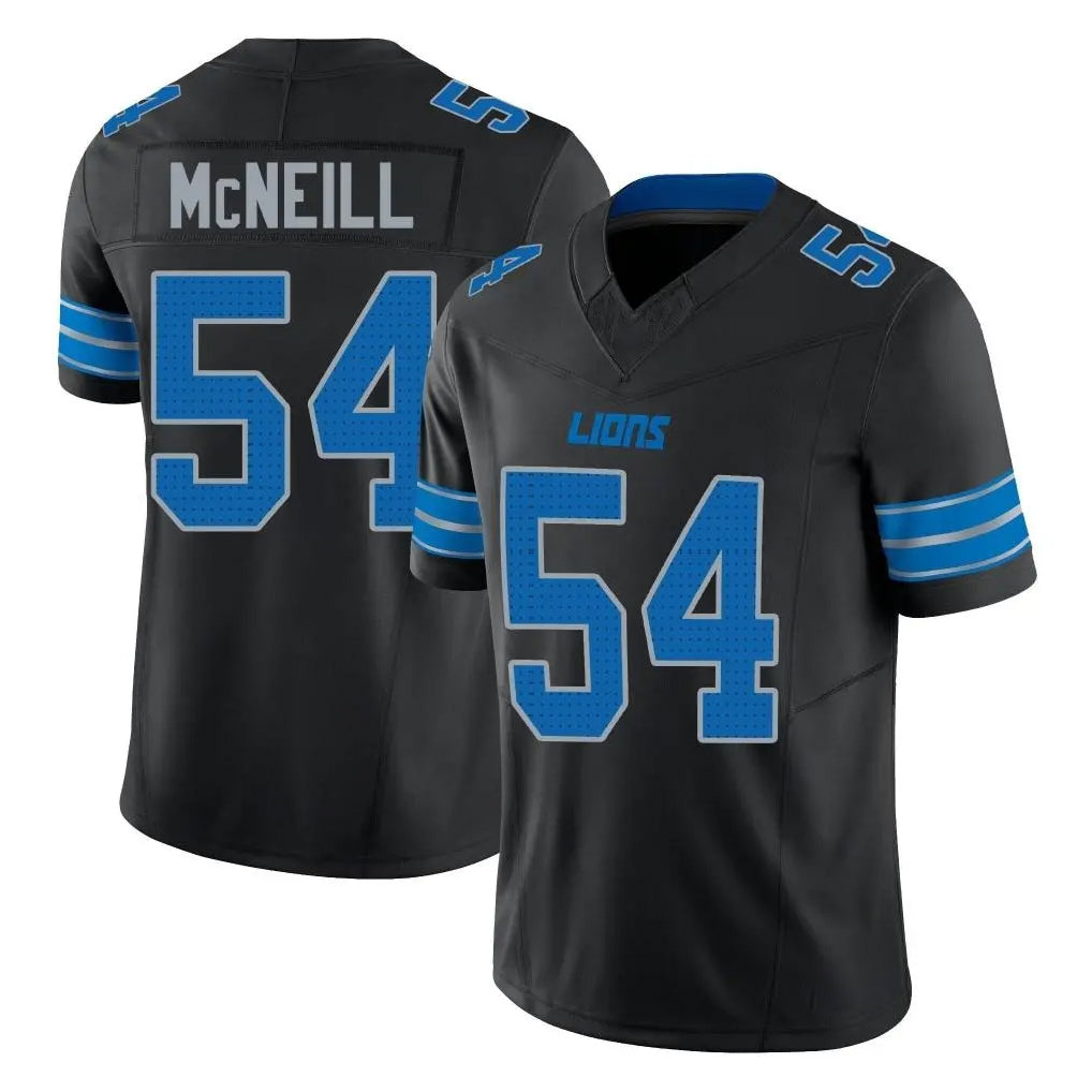 D.Lions #54 Alim McNeill Player Black Alternate Vapor F.U.S.E. Limited Home Game Ndoa Stitched Jerseys