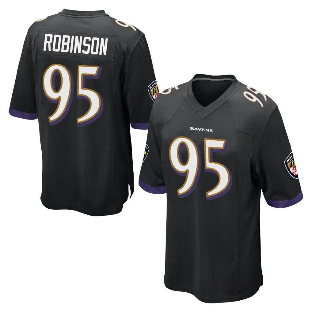 B.Ravens #95 Tavius Robinson Player Black Home Game Ndoa Stitched Jerseys
