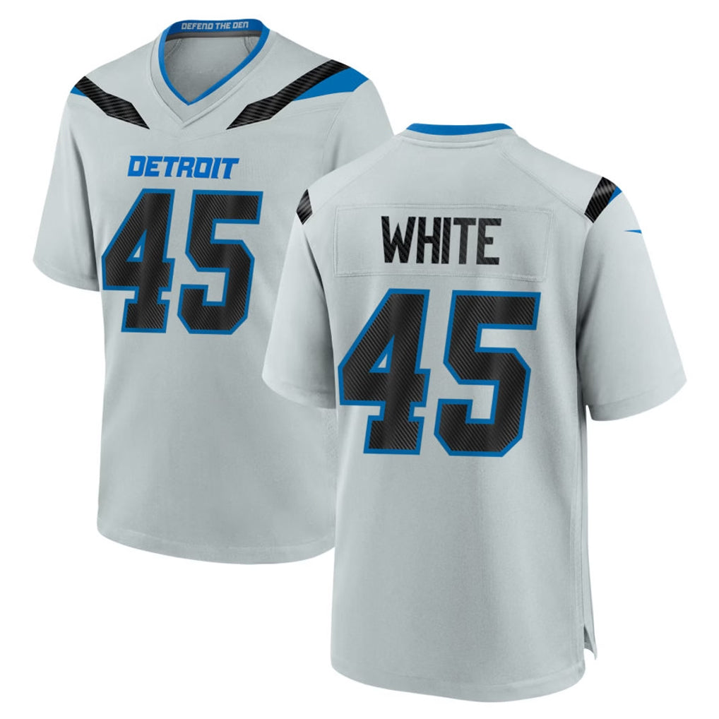 D.Lions #45 Devin White Player Silver 2026 Rivalries Collection Home Game Ndoa Stitched Jerseys