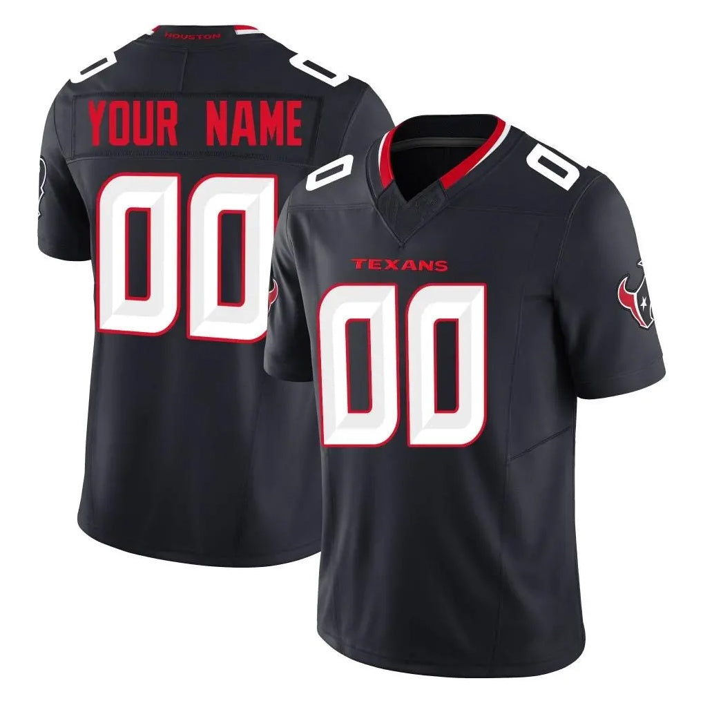 Custom H.Texans Navy Limited Alternate Vapor F.U.S.E. Home Game Any Name & Numbers Ndoa Stitched Jerseys