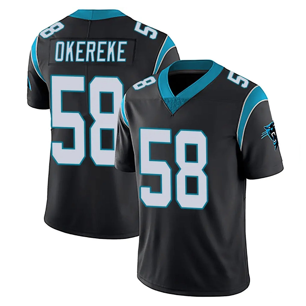 C.Panthers #58 Bobby Okereke Player Black Limited Home Game Ndoa Stitched Jerseys