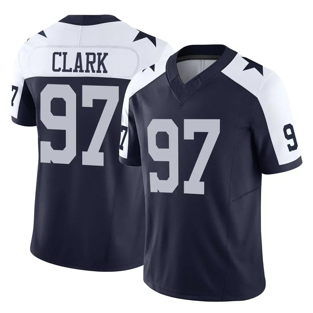 D.Cowboys #97 Kenny Clark Player Navy-White Limited Alternate Vapor F.U.S.E. Home Game Ndoa Stitched Jerseys