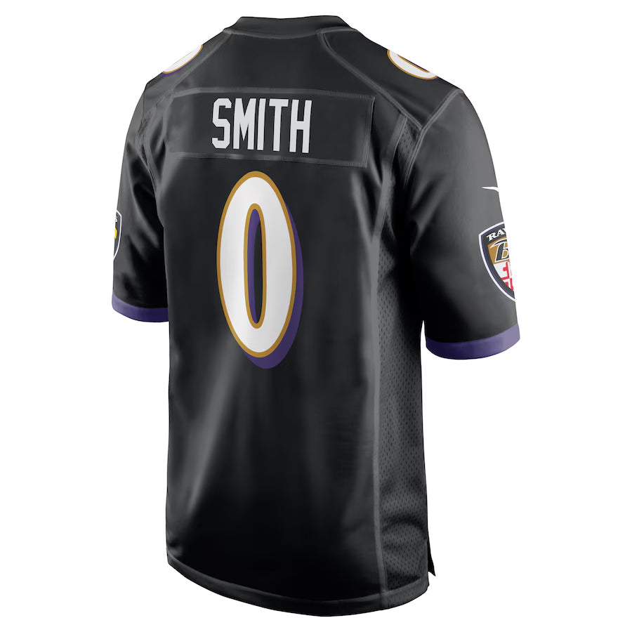 B.Ravens #0 Roquan Smith Player Black Alternate Home Game Ndoa Stitched Jerseys