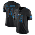 D.Lions #14 Amon-Ra St. Brown Player Black Impact Limited Home Game Ndoa Stitched Jerseys