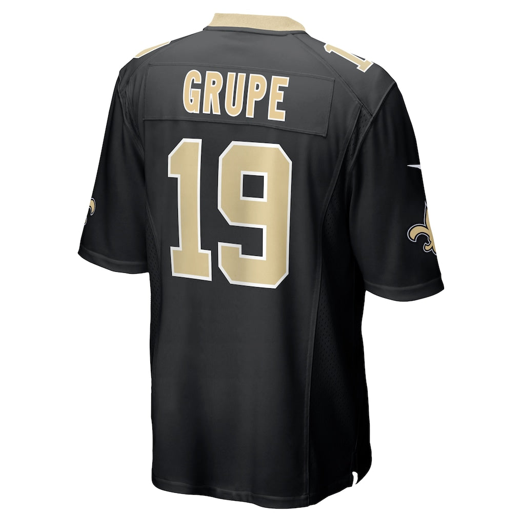 Ndoa NO.Saints #19 Blake Grupe Black Team Game Jersey