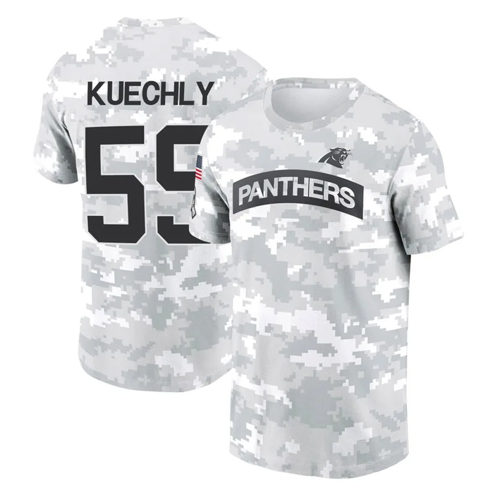 C.Panthers #59 Luke Kuechly Player Arctic Camo Salute to Service T-Shirt Hoodies Ndoa Stitched Jerseys