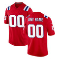 Custom NE.Patriots Red Home Game Any Name & Numbers Ndoa Stitched Jerseys