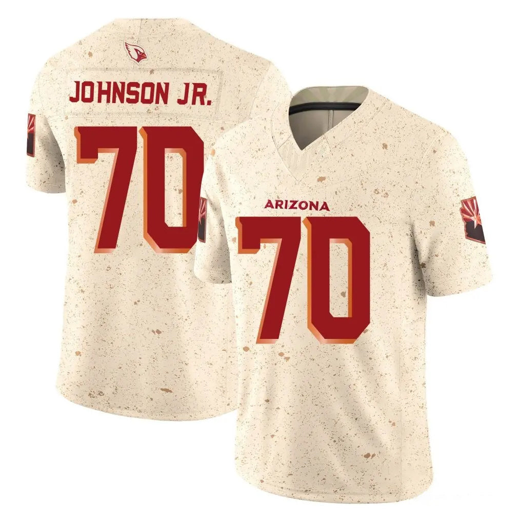 A.Cardinals #70 Paris Johnson Jr. Player Cream Rivalries Collection Vapor Limited Home Game Ndoa Stitched Jerseys